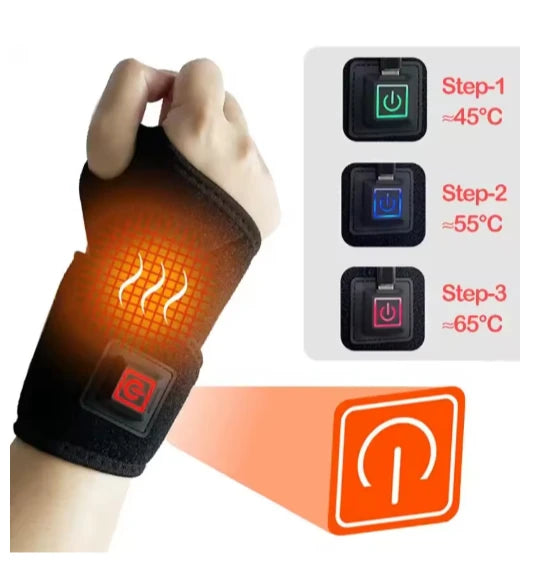 Thermal Band Support Electric Heated Wristband Munheira Orthopaedic Health Sports Exercises Physiotherapy Hand Breathable Strap