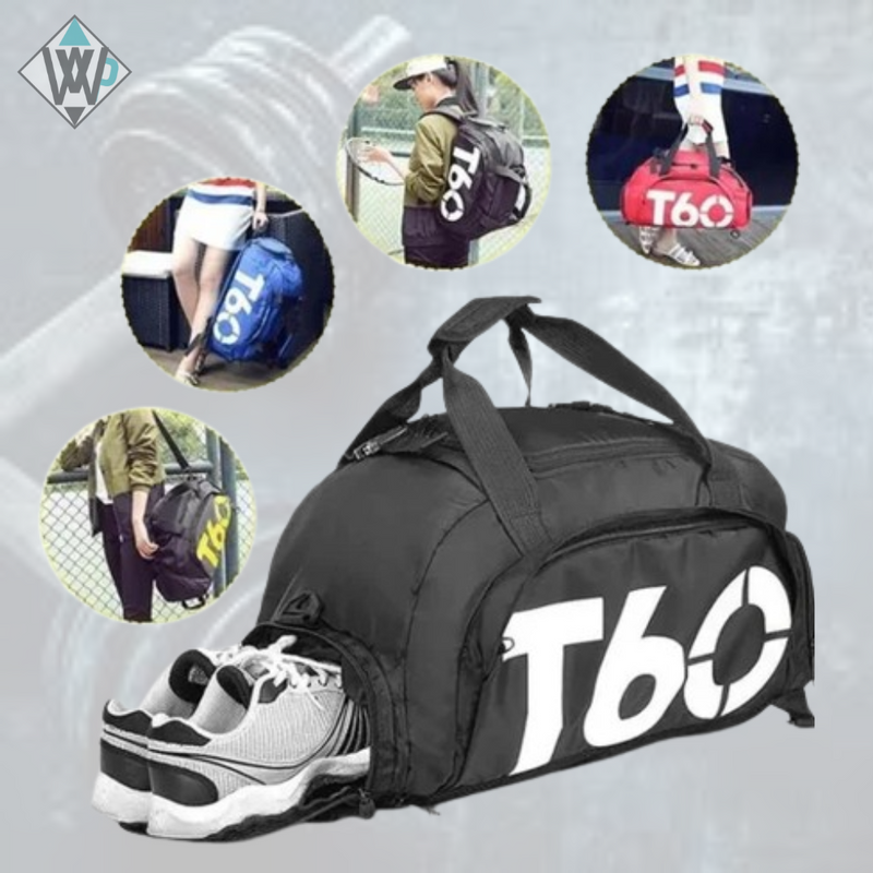 Transverse Travel Gym Bag With Compartments