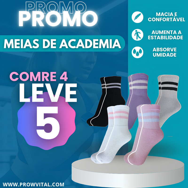 Kit Meias de Academia- Prow [COMPRE 4 LEVE 5]